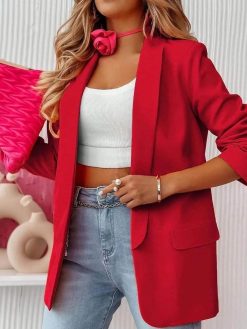 Ženski blazer s krajšimi rokavi Estella rdeč